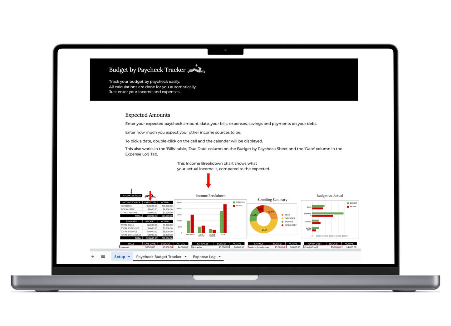 Paycheck Budget Tracker